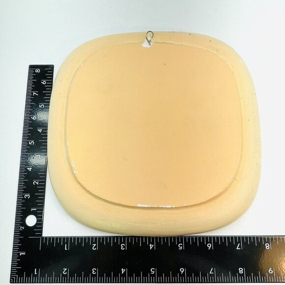 Vintage Wall Plate 3D Chalkware House W Boat By Legend Products England 8"x8" - Picture 4 of 7